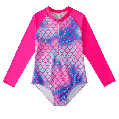 Bērnu peldkostīms, 2023. gada nāriņa ar garām piedurknēm viengabalains pludmales apģērbs sauļošanās peldkostīms peldkostīms bērnu peldkostīms meitenēm, viengabalains