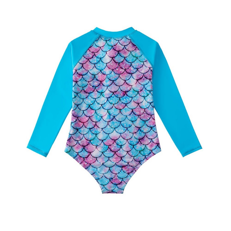 Bērnu peldkostīms, 2023. gada nāriņa ar garām piedurknēm viengabalains pludmales apģērbs sauļošanās peldkostīms peldkostīms bērnu peldkostīms meitenēm, viengabalains