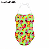 WANAYOU Baby Layettes apģērbam Ladybird Printed Baby Bikini Beach viengabalains bērnu peldkostīms bez piedurknēm Sling Kombinezons