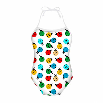 WANAYOU Baby Layettes for Clothing Ladybird Printed Бебешки бикини Плажни Бебешки бански костюм Без ръкави Слинг Гащеризон