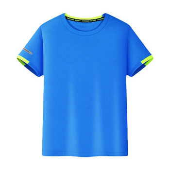Детски момчета Бързосъхнеща тениска Спортно облекло Дишащи тениски за бягане С кръгло деколте Спортни горнища с къс ръкав Тенис Баскетболни тениски
