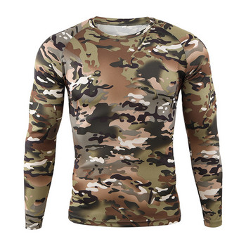 Καλοκαιρινό μπλουζάκι τακτικής παραλλαγής που στεγνώνει γρήγορα και αναπνέει με μακρυμάνικο μπλουζάκια Άνδρες Πεζοπορία Κάμπινγκ Κυνήγι Στρατιωτικά ρούχα