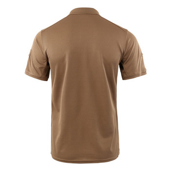Мъжка тениска с къс ръкав Тактически стил Модна едноцветна лятна тениска с обърната яка за бизнес ежедневна работа