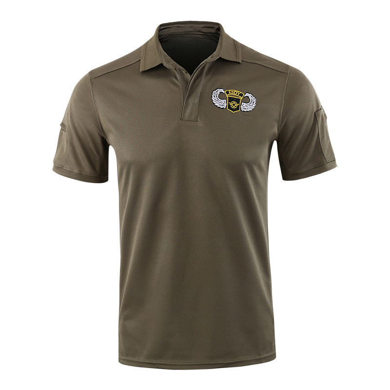 Vīriešu T krekls ar īsām piedurknēm Taktisks stils Modes Vienkrāsains Vasaras T krekls ar īsu apkakli biznesa ikdienas darbam