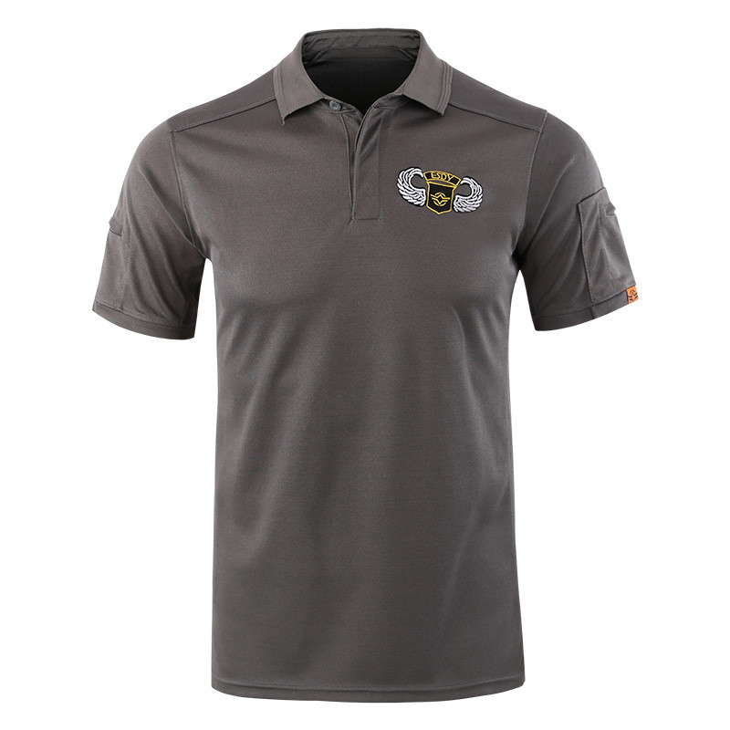 Vīriešu T krekls ar īsām piedurknēm Taktisks stils Modes Vienkrāsains Vasaras T krekls ar īsu apkakli biznesa ikdienas darbam