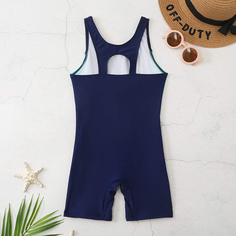 Patchwork djevojka, profesionalni natjecateljski kupaći kostim Racerback, jednodijelni sportski kupaći kostim 2023, dječji kupaći kostim s kratkim hlačama za dječake