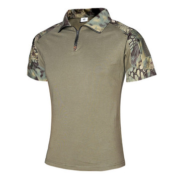 Мъжки армейски тактически военни бойни тениски, камуфлажни ризи с къс ръкав, къмпинг, ловни дрехи, катерене, риболов, мъжко облекло