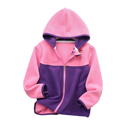 Bērni Bērni Silti Polar Fleece Mēteļi Jaka Pavasaris Rudens Zēni Meitenes Virsdrēbes Garās piedurknes Hoodies Rāvējslēdzēja Mētelis Jakas