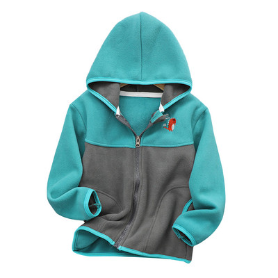 Bērni Bērni Silti Polar Fleece Mēteļi Jaka Pavasaris Rudens Zēni Meitenes Virsdrēbes Garās piedurknes Hoodies Rāvējslēdzēja Mētelis Jakas