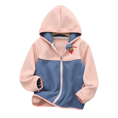 Bērni Bērni Silti Polar Fleece Mēteļi Jaka Pavasaris Rudens Zēni Meitenes Virsdrēbes Garās piedurknes Hoodies Rāvējslēdzēja Mētelis Jakas