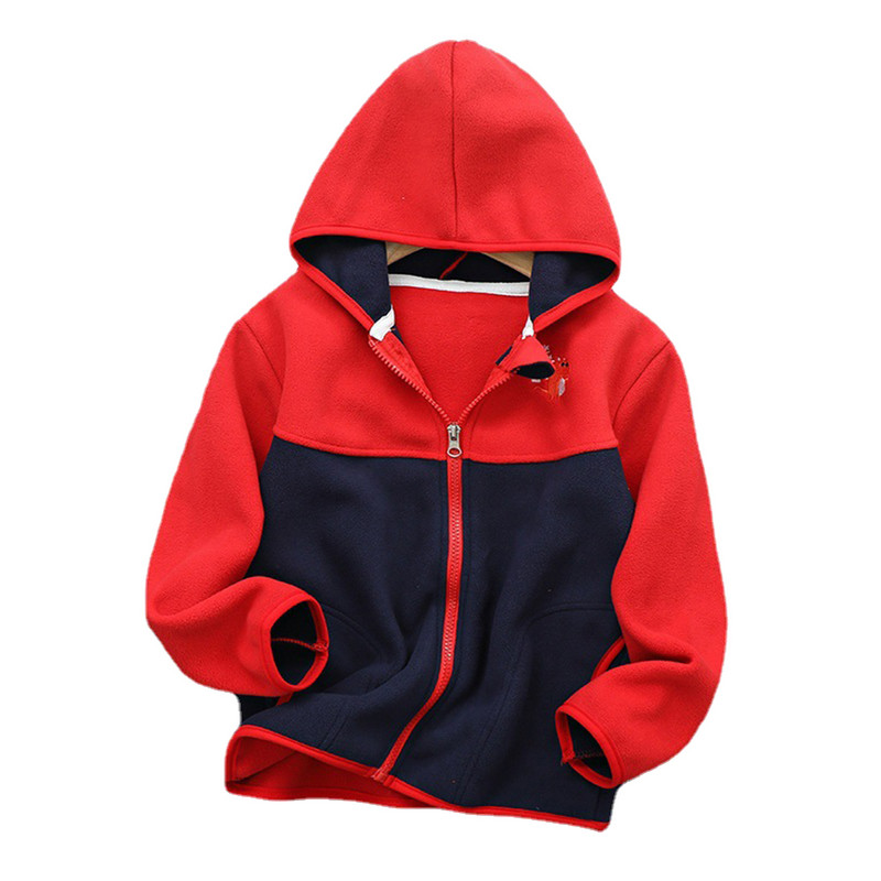 Bērni Bērni Silti Polar Fleece Mēteļi Jaka Pavasaris Rudens Zēni Meitenes Virsdrēbes Garās piedurknes Hoodies Rāvējslēdzēja Mētelis Jakas