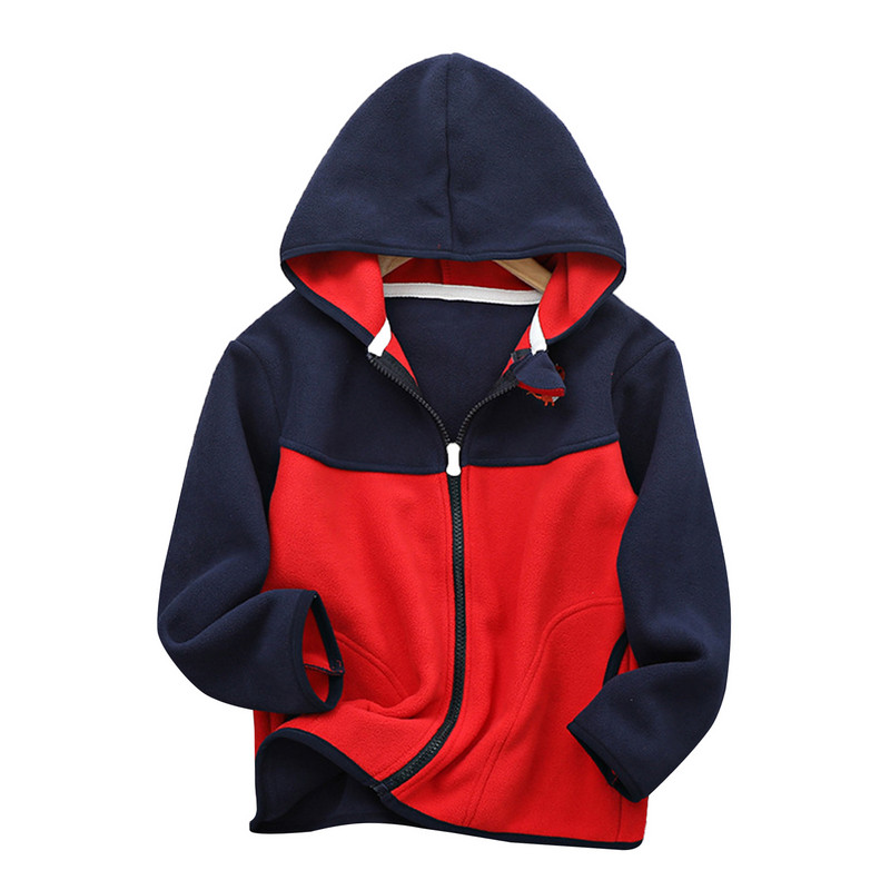 Bērni Bērni Silti Polar Fleece Mēteļi Jaka Pavasaris Rudens Zēni Meitenes Virsdrēbes Garās piedurknes Hoodies Rāvējslēdzēja Mētelis Jakas
