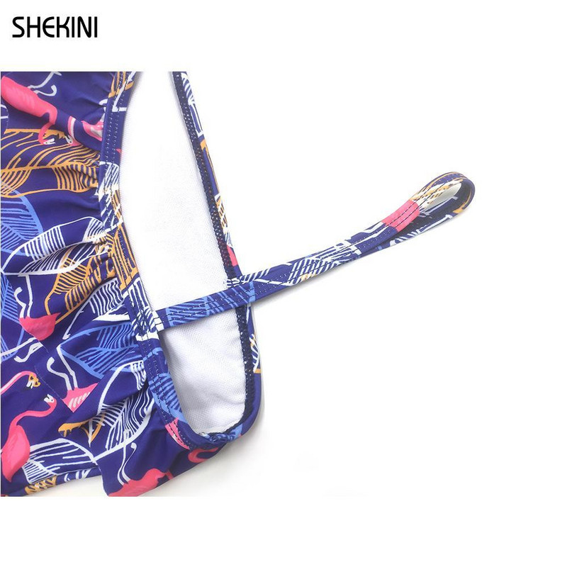 SHEKINI meiteņu peldkostīms uz viena pleca, apdrukāts ar apdruku, 6-14 gadi vasaras peldkostīms, sporta pludmales apģērbs, peldkostīmi