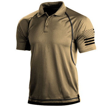 M65 edc Ανδρικό τακτικό στρατιωτικό αέρινο πουκάμισο πόλο μονόχρωμο κοντομάνικο αθλητικό πουκάμισο με γυριστό γιακά πουκάμισα εξωτερικού χώρου
