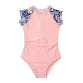 Bērnu peldkostīms ar rāvējslēdzēju priekšpusē, grils, piedurknēm, viengabalains peldkostīms bērniem peldkostīms peldkostīms, 2023. gada zīdaiņa toddler monokini peldkostīms