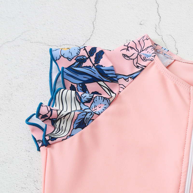 Bērnu peldkostīms ar rāvējslēdzēju priekšpusē, grils, piedurknēm, viengabalains peldkostīms bērniem peldkostīms peldkostīms, 2023. gada zīdaiņa toddler monokini peldkostīms