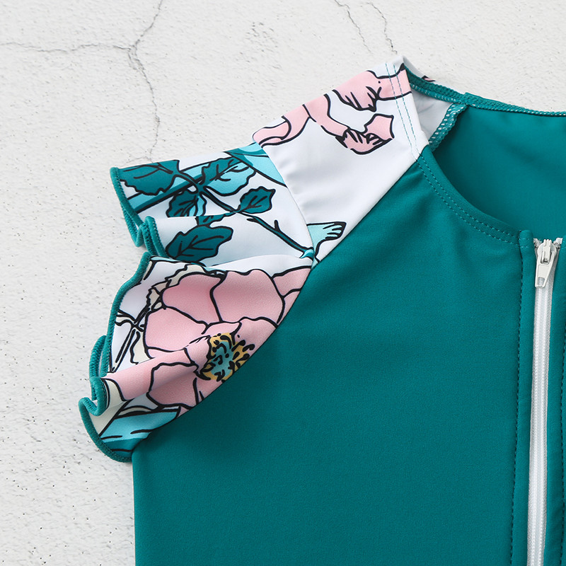 Bērnu peldkostīms ar rāvējslēdzēju priekšpusē, grils, piedurknēm, viengabalains peldkostīms bērniem peldkostīms peldkostīms, 2023. gada zīdaiņa toddler monokini peldkostīms