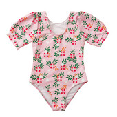 Virágos, rövid ujjú lányoknak készült, egyrészes Rash Guard fürdőruha, 2022-es gyermek fürdőruha Kislányos fürdőruha strandruha 8-14 éves korig