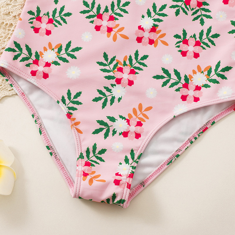 Virágos, rövid ujjú lányoknak készült, egyrészes Rash Guard fürdőruha, 2022-es gyermek fürdőruha Kislányos fürdőruha strandruha 8-14 éves korig