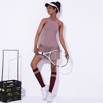 Γυναικεία φορέματα τένις γκολφ με σορτς αφαιρούμενα μαξιλάρια γυμνή αίσθηση υπαίθριου αθλητισμού γυμναστήριο μπάντμιντον φόρεμα γιόγκα τρέξιμο πλισέ φούστες