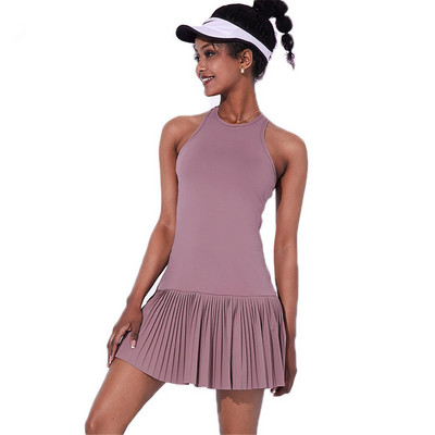 Sieviešu golfa tenisa kleitas ar šortiem, noņemamiem polsteriem, kailām jūtām, āra sporta sporta zāle badmintons skriešanas jogas kleita kroku svārki