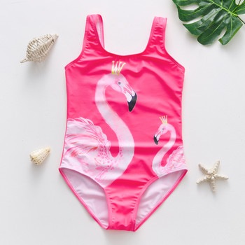 2022 Flamingo Girls Swimwear One Piece Flamingo μαγιό για κορίτσια Bowknot 3-10 ετών Μαγιό Παραλία Παιδικά μαγιό