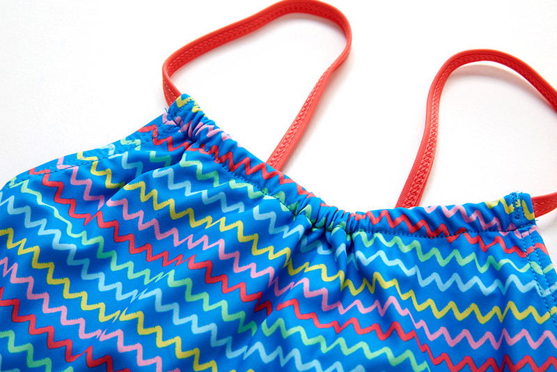 Lányos fürdőruha egyrészes csíkos fürdőruha függő nyakú gyermek fürdőruha 2020 új kék híresség stílusú fürdőruha 1087