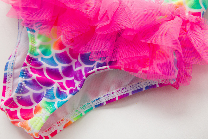 2020. gada viengabalains meiteņu peldkostīms Mermaid 2–5 gadi bērnu peldkostīmi, mežģīņu stila mazās nāriņas peldkostīms meitenēm 9030