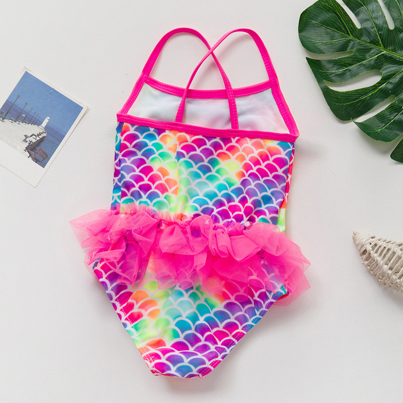 2020. gada viengabalains meiteņu peldkostīms Mermaid 2–5 gadi bērnu peldkostīmi, mežģīņu stila mazās nāriņas peldkostīms meitenēm 9030