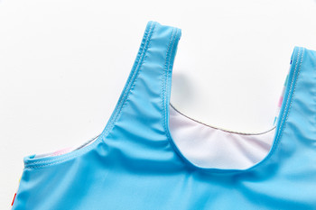 2021 Бански костюм за момичета, цял бански костюм на синя точка, 2-9 години, цял бански костюм на райе за момичета, детски бански костюм