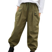 Bērnu, meiteņu sporta legingi, tīras krāsas aukliņas Dungarees bikses ar kabatu bērniem vasaras bikses vingrošanai, sportam, modernām dejām