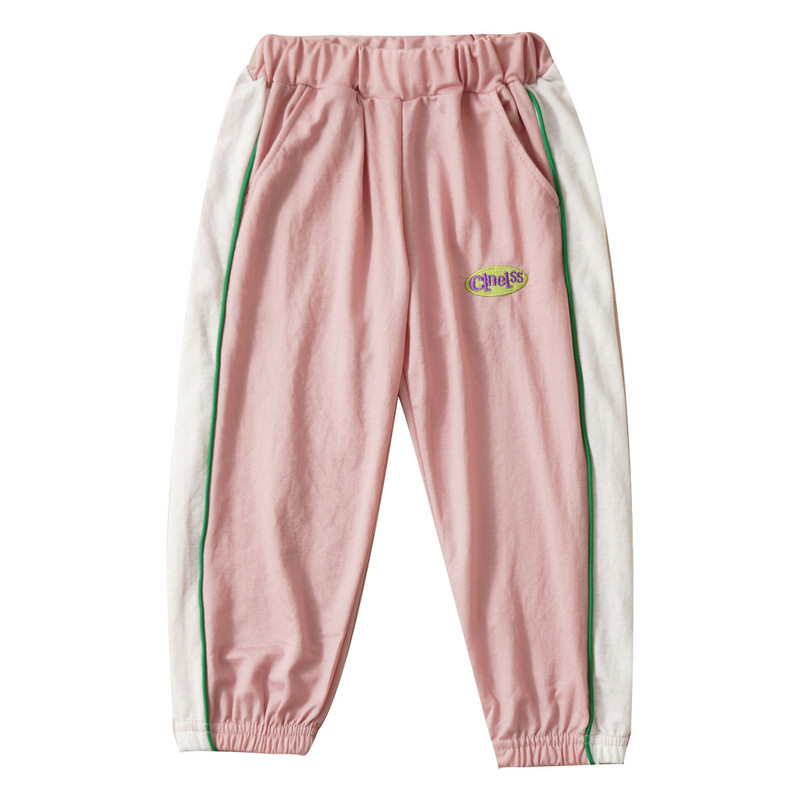 Bērni Meitenes Zēni Mīkstas Elpojošas Skriešanas Bikses Bērniem Sporta Bikses Elastīgas viduklis Patchwork Stripe Ikdienišķas Sporta Apakšbikses Bikses