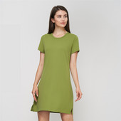 2023. gada sieviešu tenisa kleita vasaras jogas sporta svārki vienkrāsaini ar īsām piedurknēm, golfa pludmales minikleita ar šķēlumu, brīvs, mīksts treniņu apģērbs