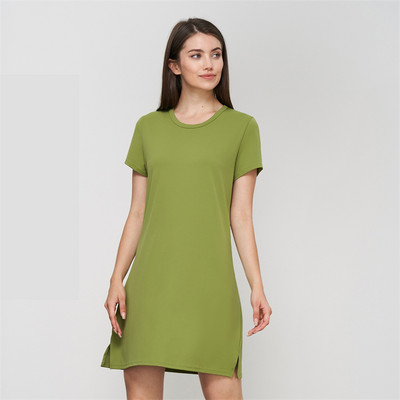 2023. gada sieviešu tenisa kleita vasaras jogas sporta svārki vienkrāsaini ar īsām piedurknēm, golfa pludmales minikleita ar šķēlumu, brīvs, mīksts treniņu apģērbs