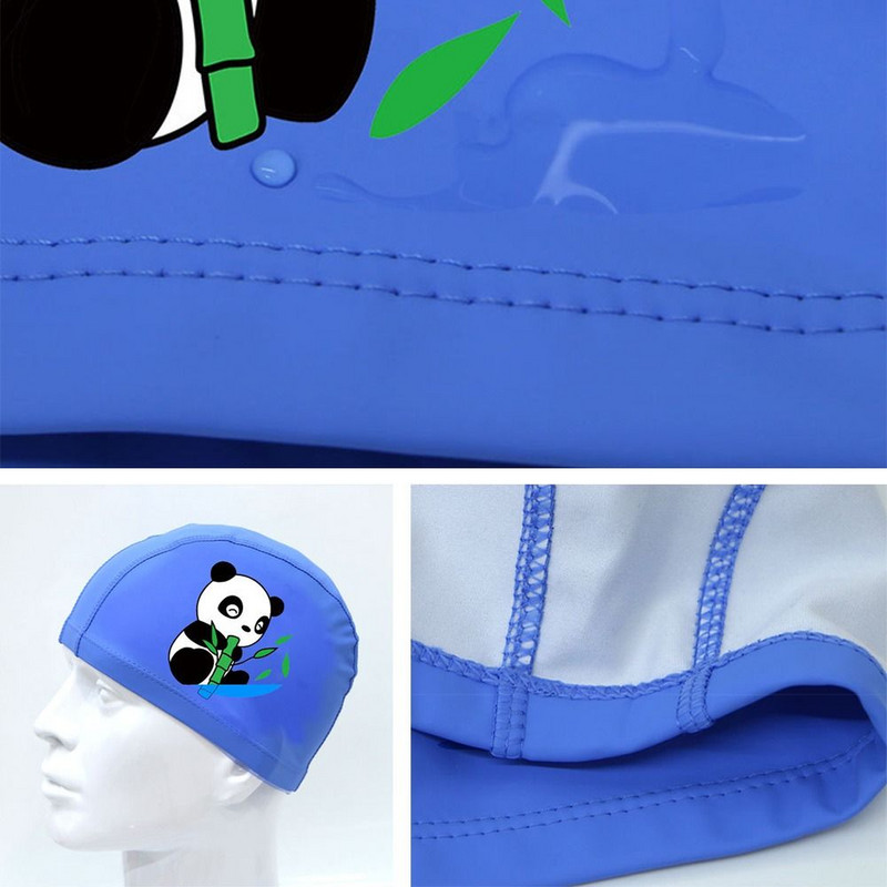 Plisuotas Laisvas dydis Ilgi plaukai Apsaugo animacinis spausdintas elastingas Pu turbanas baseino kepuraitės plaukimo kepuraitės vaikams plaukimo kepuraitė