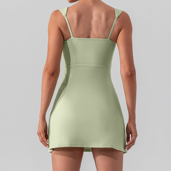 Σέξι αθλητικά φορέματα Halter Γυναικεία αναπνεύσιμα χρώματα Φόρεμα τένις γιόγκα Εξωτερικό φόρεμα γκολφ μπάντμιντον Ρούχα τένις Ενεργό φόρεμα