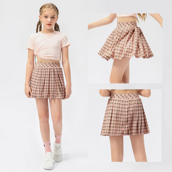 Παιδική αθλητική φούστα με τσέπες Κορίτσια έφηβες πτυχωτές επιταγές Αντιθαμβωτικό Σορτς για τρέξιμο γκολφ τένις με φούστα