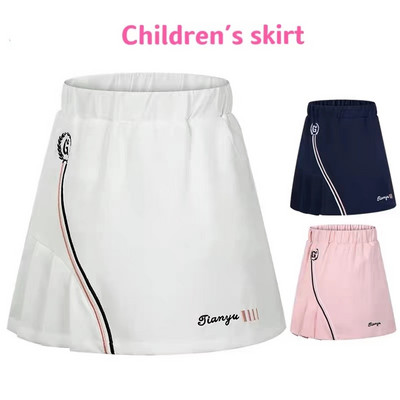 Нова детска голф плисирана пола, дишаща и бързосъхнеща, щадяща кожата детски голф поли, детски спортни поли
