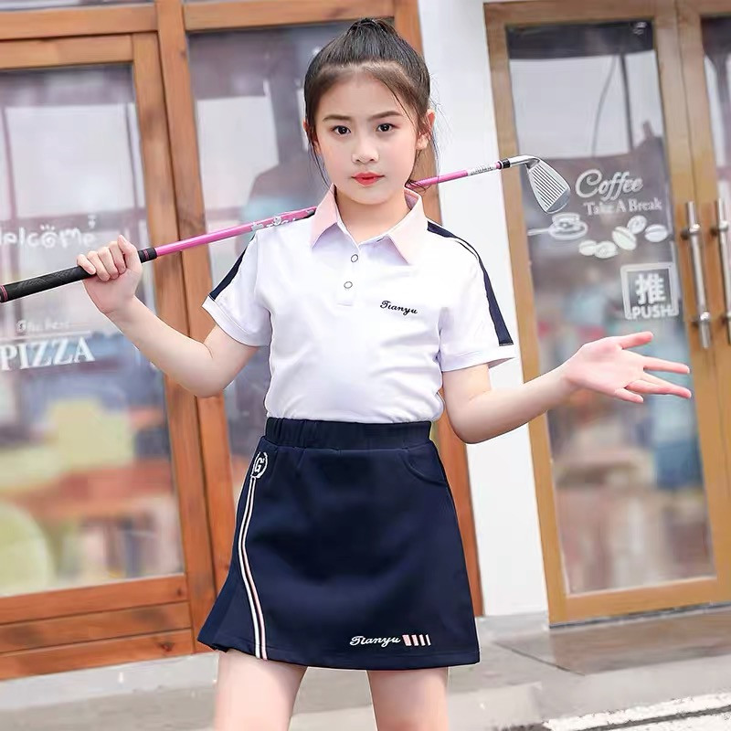 Új gyerek golf ráncos szoknya, légáteresztő és gyorsan száradó, bőrbarát gyerek golfszoknya, gyerek sportszoknya