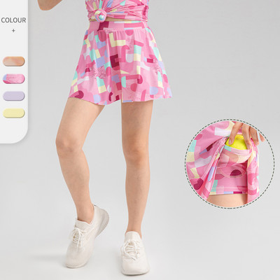 Παιδική φούστα τένις γκολφ με σορτς Κορίτσια αθλητικά σκόρτσ τρέξιμο χορός 2 σε 1 Culottes Summer Athletic Breathable Cool ύφασμα