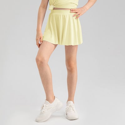 Bērnu golfa tenisa svārki ar šortiem meiteņu sporta skorts skriešanas dejas 2 vienā culottes vasaras atlētisks, elpojošs, foršs audums