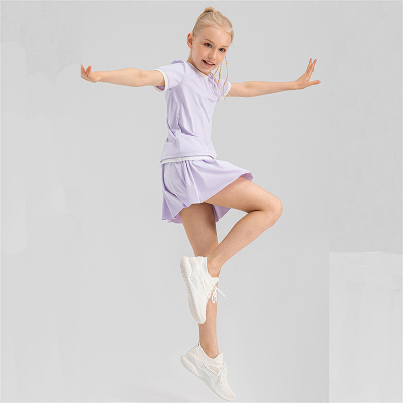 Bērnu golfa tenisa svārki ar šortiem meiteņu sporta skorts skriešanas dejas 2 vienā culottes vasaras atlētisks, elpojošs, foršs audums