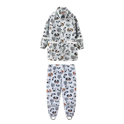 2023. gada PU ūdensnecaurlaidīgi mazuļu zēnu apģērbu komplekti āra sportam, meiteņu lietus kostīmi ar kapuci jaka, kopējais bērnu kostīms, bērnu treniņtērps