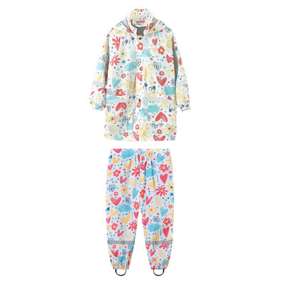 2023. gada PU ūdensnecaurlaidīgi mazuļu zēnu apģērbu komplekti āra sportam, meiteņu lietus kostīmi ar kapuci jaka, kopējais bērnu kostīms, bērnu treniņtērps