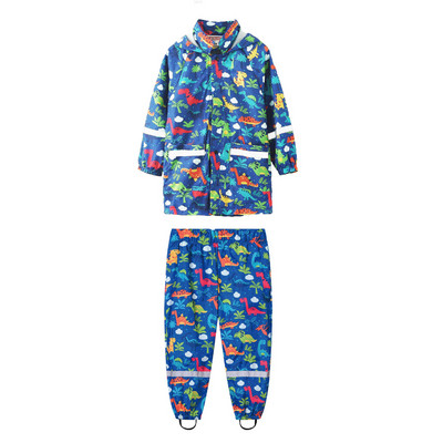 2023. gada PU ūdensnecaurlaidīgi mazuļu zēnu apģērbu komplekti āra sportam, meiteņu lietus kostīmi ar kapuci jaka, kopējais bērnu kostīms, bērnu treniņtērps