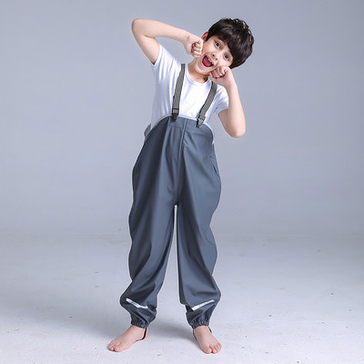 Bērnu lietus Dungarees vēja necaurlaidīgs ūdensnecaurlaidīgs dubļu lietus bikses bikses bērniem mazuļi zēni meiteņu kombinezoni necaurlaidīgi lietus apģērbi āra