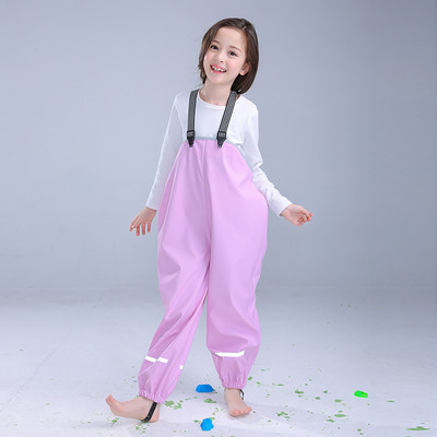 Bērnu lietus Dungarees vēja necaurlaidīgs ūdensnecaurlaidīgs dubļu lietus bikses bikses bērniem mazuļi zēni meiteņu kombinezoni necaurlaidīgi lietus apģērbi āra