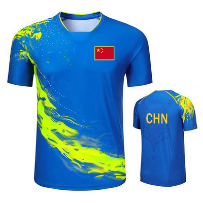 Τελευταίες μπλούζες πινγκ πονγκ Κίνας για άνδρες γυναίκες Παιδιά μπλουζάκια πινγκ πονγκ Μπλουζάκια πινγκ πονγκ Μπλουζάκια μπάντμιντον Ομαδικό παιχνίδι αθλητικό μπλουζάκι