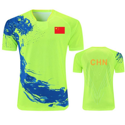 Τελευταίες μπλούζες πινγκ πονγκ Κίνας για άνδρες γυναίκες Παιδιά μπλουζάκια πινγκ πονγκ Μπλουζάκια πινγκ πονγκ Μπλουζάκια μπάντμιντον Ομαδικό παιχνίδι αθλητικό μπλουζάκι