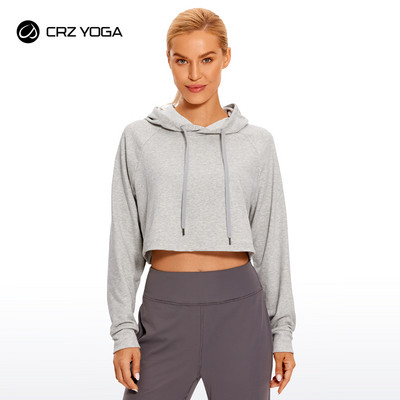 CRZ YOGA Γυναικείες casual Cropped Hoodie μακρυμάνικα φούτερ με κορδόνια Χαριτωμένα μπλουζάκια γυμναστικής πουλόβερ